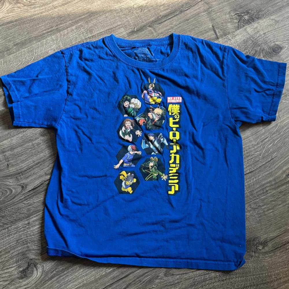 Kids Blue Graphic Tee with Characters